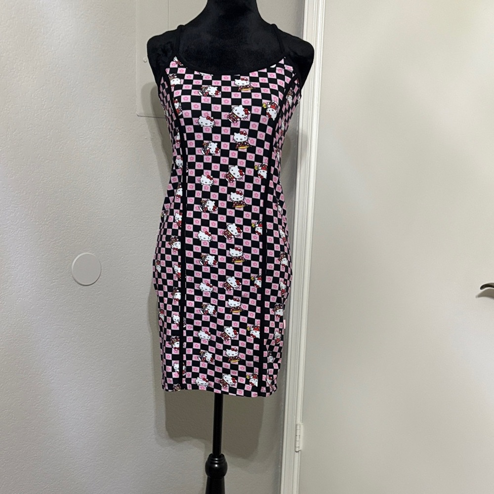 Sanrio Pink and Black Checkered Mini Dress